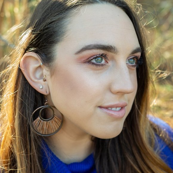 Bohemian Round Threaded Large Earrings - Picture 2 of 10